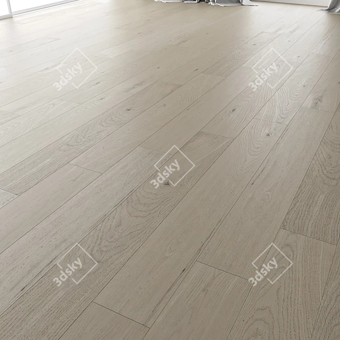 Premium Wood Flooring Set: 4 Styles & 3 Patterns 3D model image 5