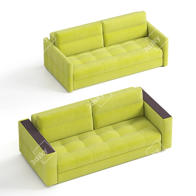 Drim 3-Seater Velvet Sofa 3D model image 3