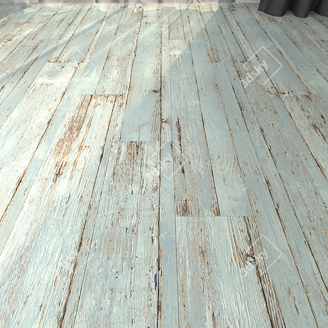 Turquoise Old Town Wood Tiles 20x120 3D model image 1