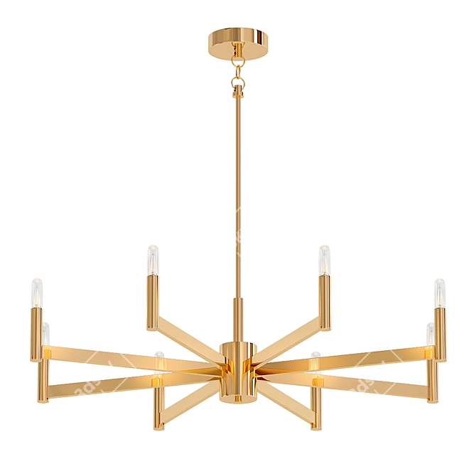 Modern Square Chandelier 3D model image 1