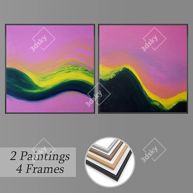 Elegant Wall Art Set: No 2586 3D model image 1