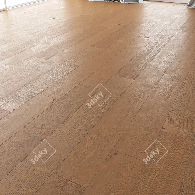 Premium Wood Floor Set: Variety of Oak, Brick, Chevron Patterns 3D model image 2