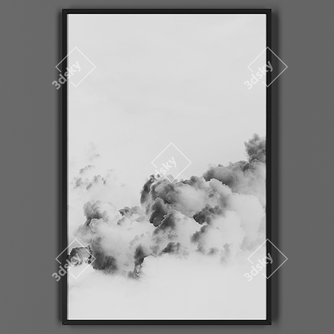 Black Framed Artwork 3D model image 1