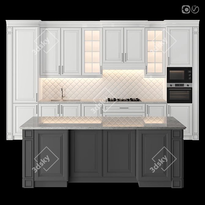 Classic Kitchen: Versatile and High-Quality 3D model image 1