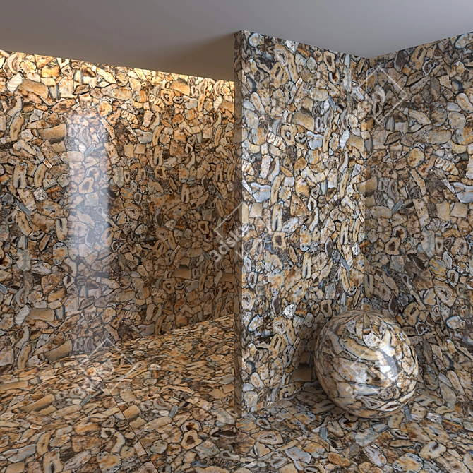 Gold Agate Gem Marble Tiles 3D model image 1