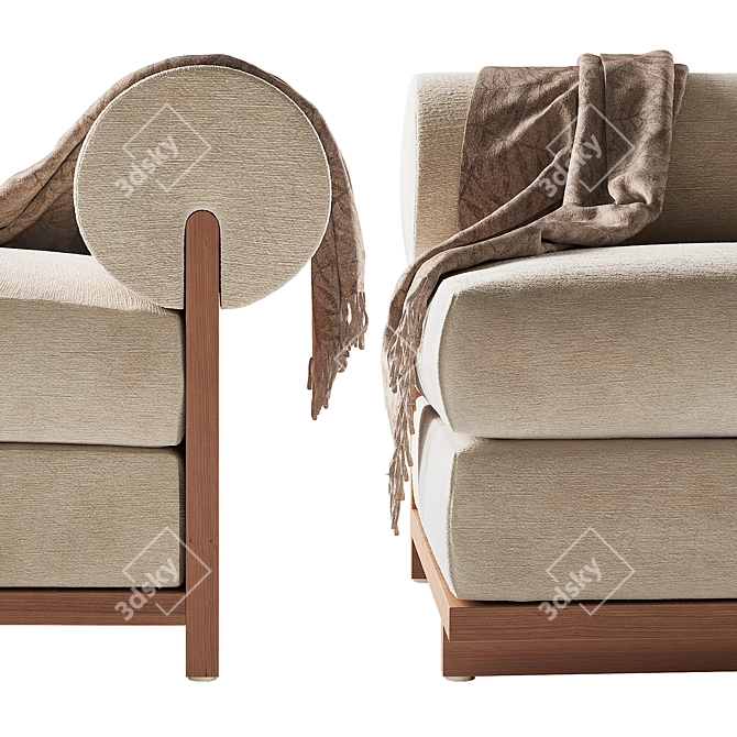 Mountainside Slipper Chair: Modern Elegance for Your Home 3D model image 2