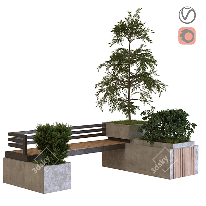 Eco-Bench: Plants Tree Set 3D model image 1