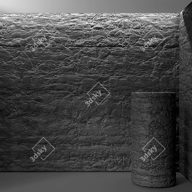 Sleek Slate Wall Finish 3D model image 1