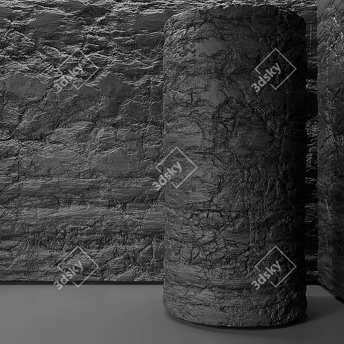 Sleek Slate Wall Finish 3D model image 2