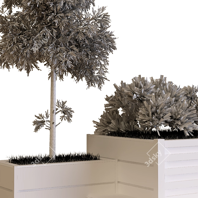 Green Oasis Tree Bench Set 3D model image 4