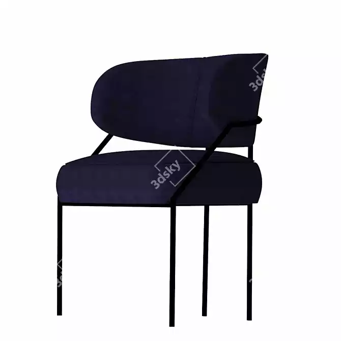 Modern Blue Chair 3D model image 1