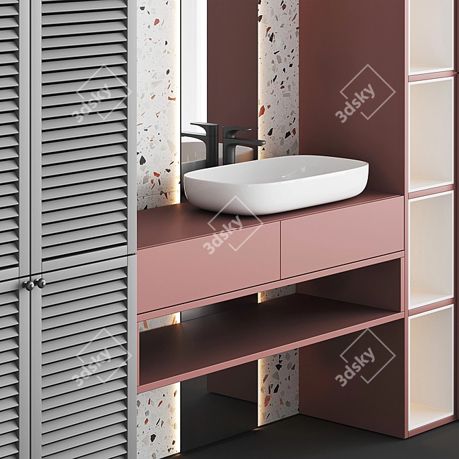 Sleek Bathroom Furniture Set 3D model image 6