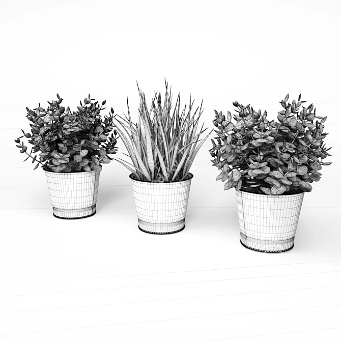 FEJKA Artificial Potted Plants: Lifelike Decor for Easy Home Greenery 3D model image 2