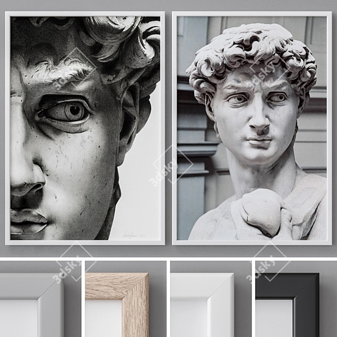 Modern Abstract Photo Frames Set 3D model image 1