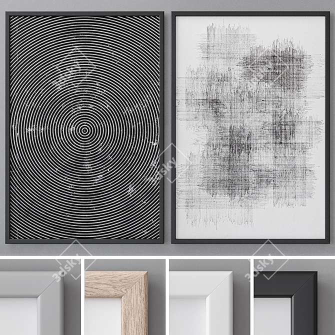 Modern Abstract Photo Frames Set 3D model image 1