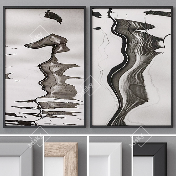 Modern Abstract Photo Frames Set 3D model image 1