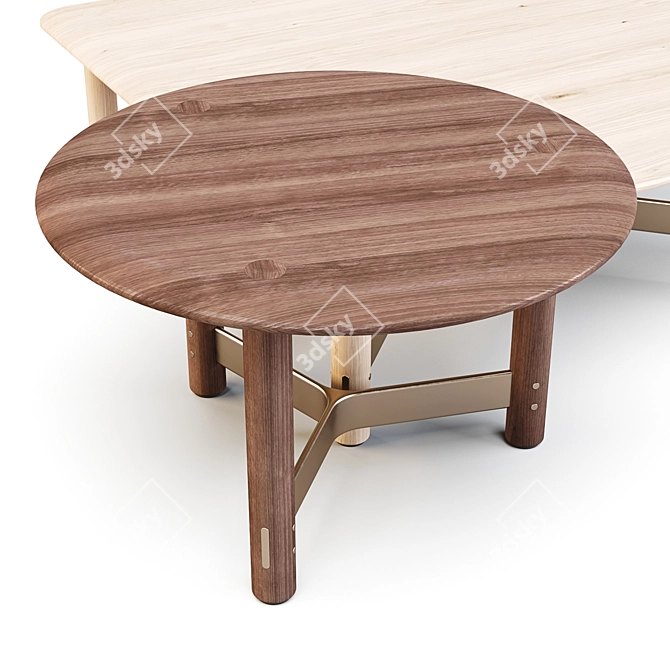 Title: District Eight Stilt Coffee Table Set 3D model image 2