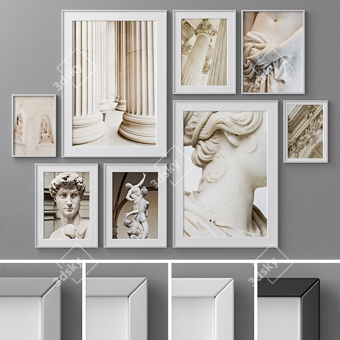 Modern Abstract Photo Frames Set 3D model image 1