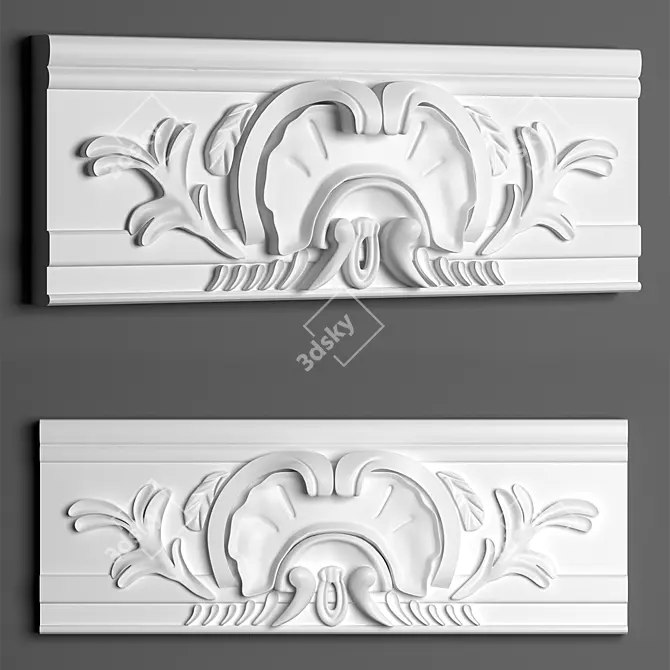 Elegant Plaster Molding 3D model image 1