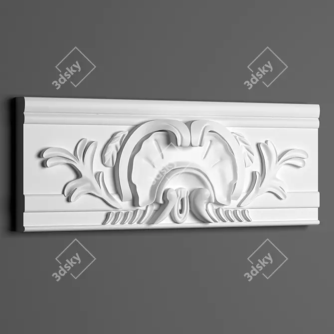 Elegant Plaster Molding 3D model image 2