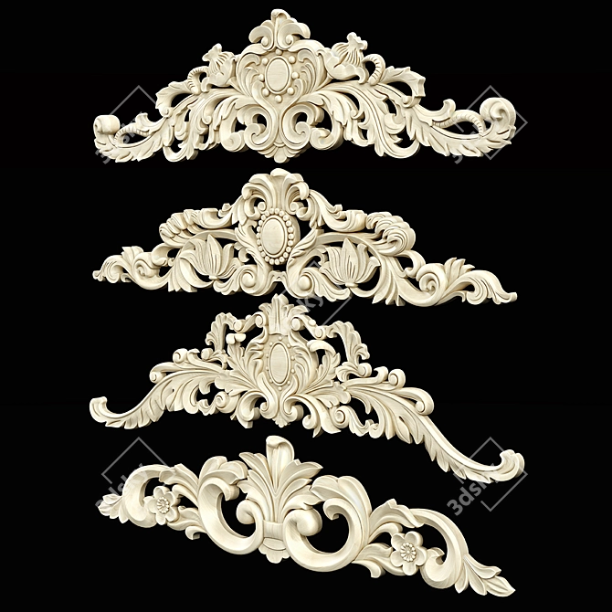 Wooden Ornament Sculpture 3D model image 3