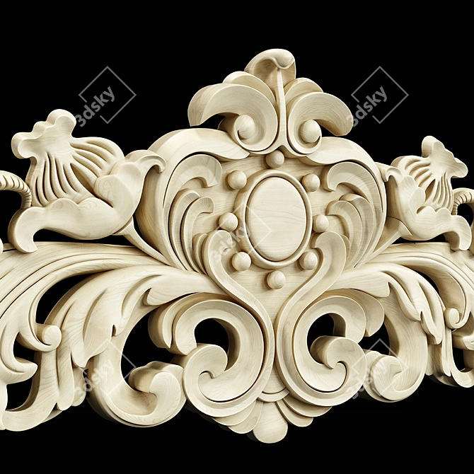 Wooden Ornament Sculpture 3D model image 4