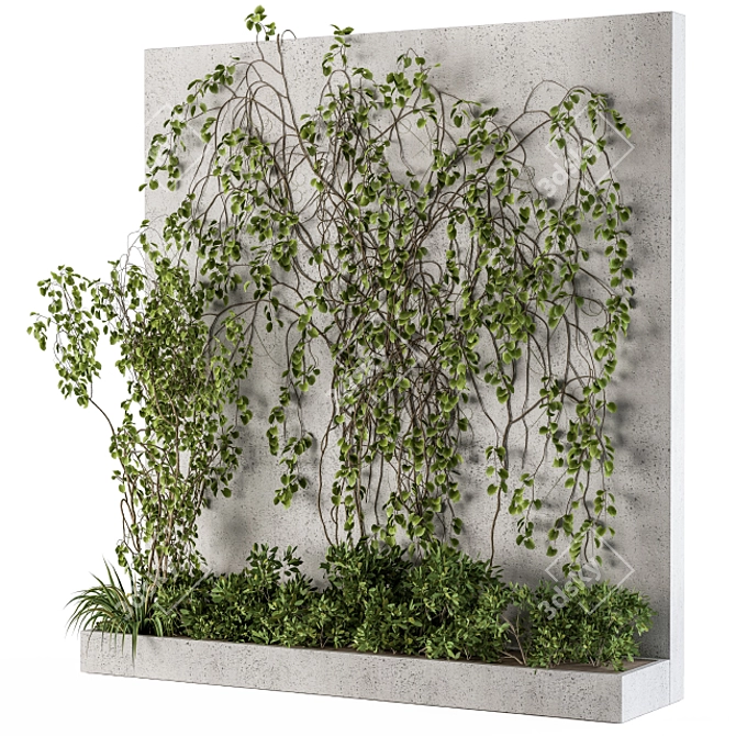 Pure Green Vertical Wall Decor 3D model image 1