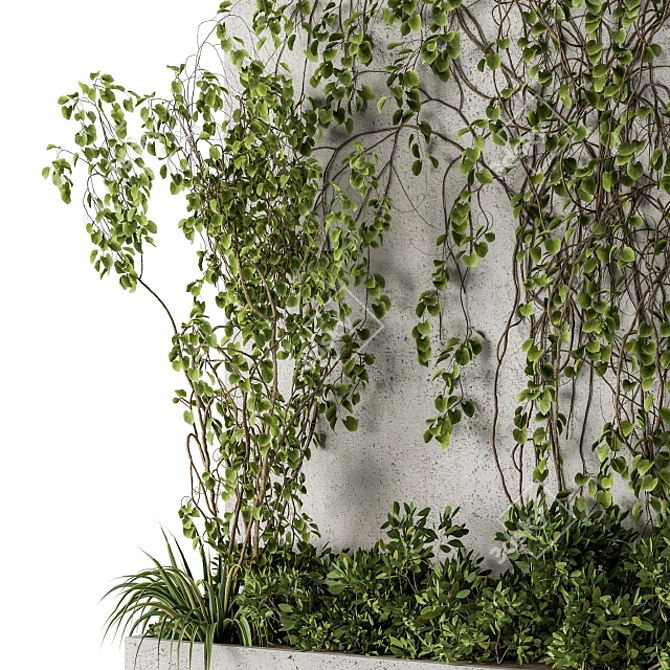 Pure Green Vertical Wall Decor 3D model image 2