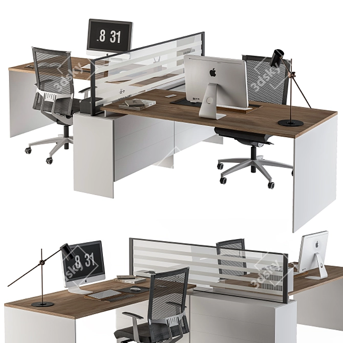 Executive Office Furniture Set 3D model image 1