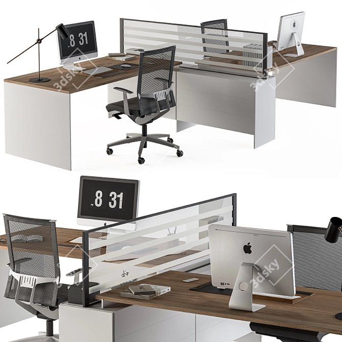 Executive Office Furniture Set 3D model image 2