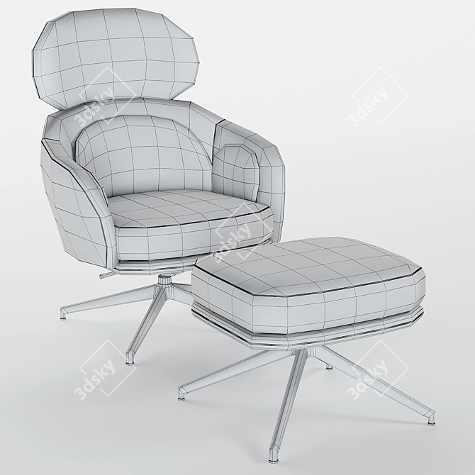 Elegant Sunset Armchair 3D model image 2