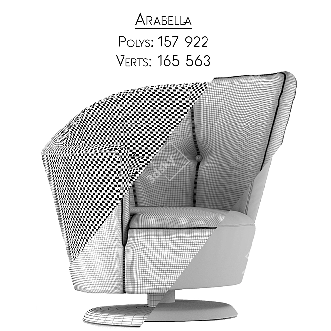 Title: Arabella Giorgetti Swivel Chair 3D model image 2