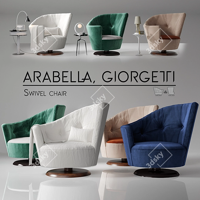 Title: Arabella Giorgetti Swivel Chair 3D model image 6