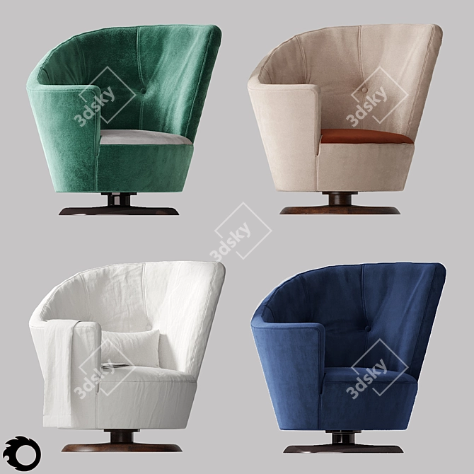 Title: Arabella Giorgetti Swivel Chair 3D model image 9