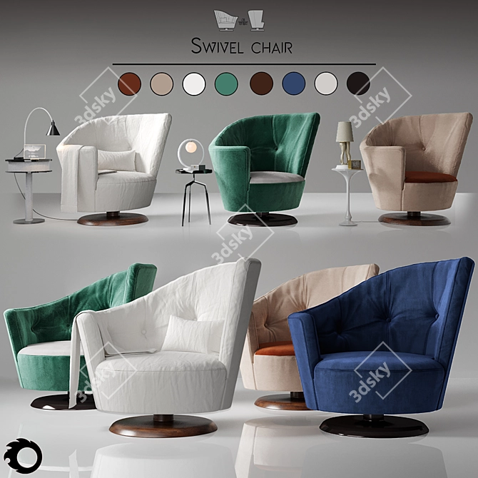 Title: Arabella Giorgetti Swivel Chair 3D model image 10