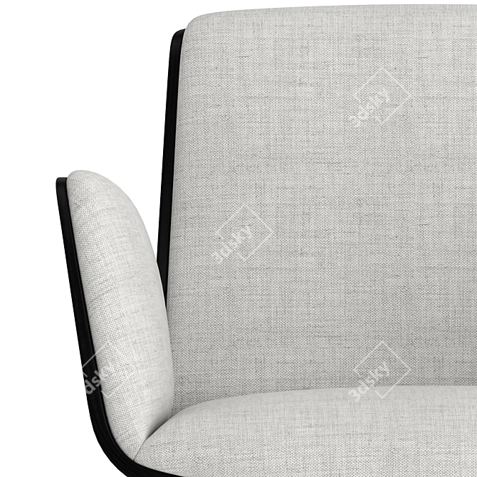 Sleek Metal-Legged Chair 3D model image 4