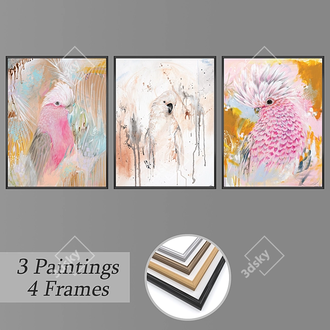 Versatile Set of Wall Paintings 3D model image 1