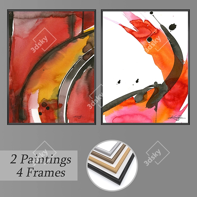 Elegant Wall Art Set 3D model image 1