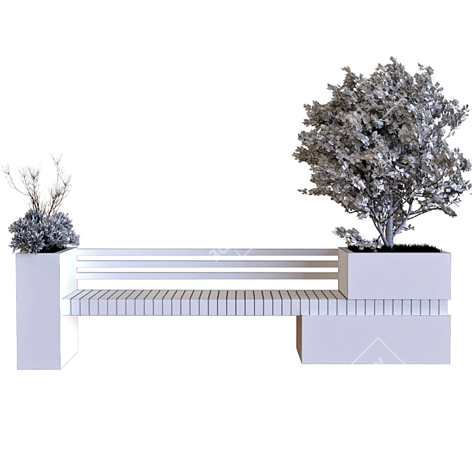 24-Piece Tree Set with Bench 3D model image 4