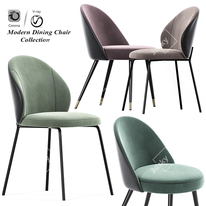 Elegant Eichholtz EN Dining Chairs 3D model image 1