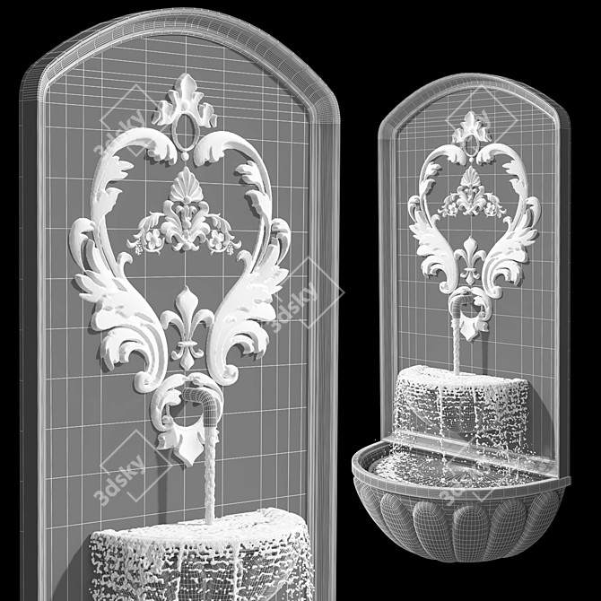 Elegant Water Fountain 3D Model 3D model image 4