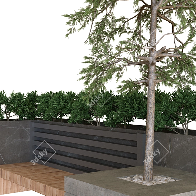 Botanical Bench Set - 3 Plant Trees 3D model image 3