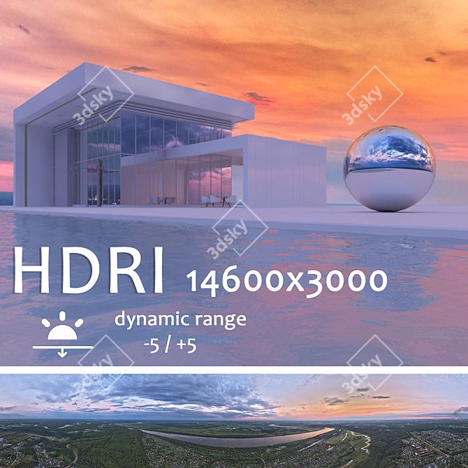 HDRI 66: Spherical Map with Stunning Aerial Perspective 3D model image 1