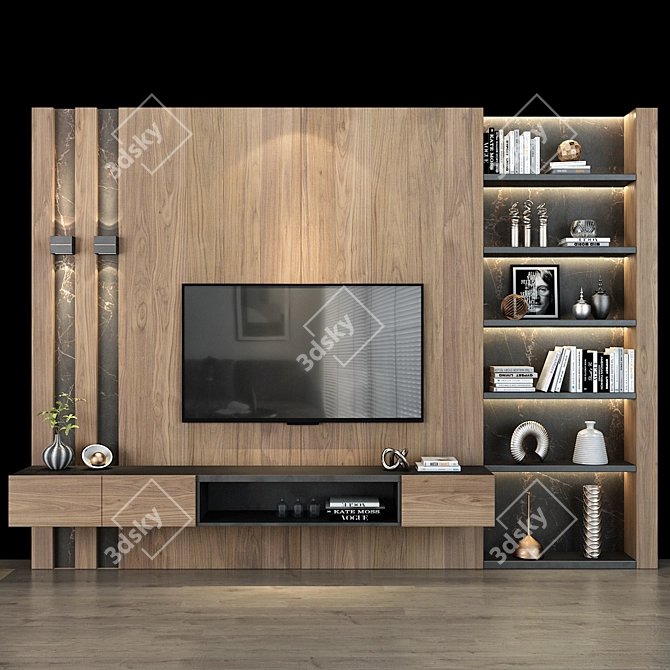 Stylish TV Shelf 0259 - Organize your Entertainment Area 3D model image 1