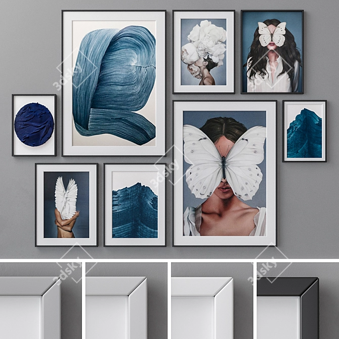 Modern Abstract Photo Frames Set 806 3D model image 1