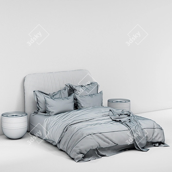 Luxury Modern Bed Set 3D model image 5