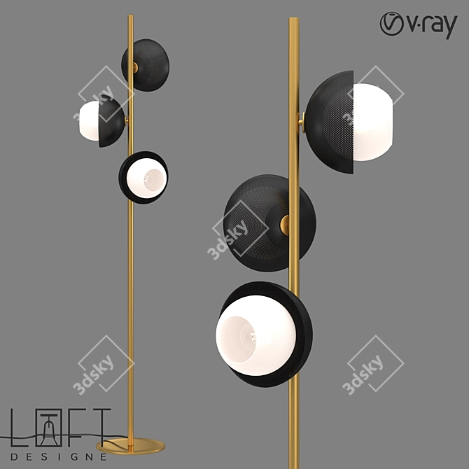 TORCH LoftDesign 851: Stylish Metal and Glass Pendant Light 3D model image 1