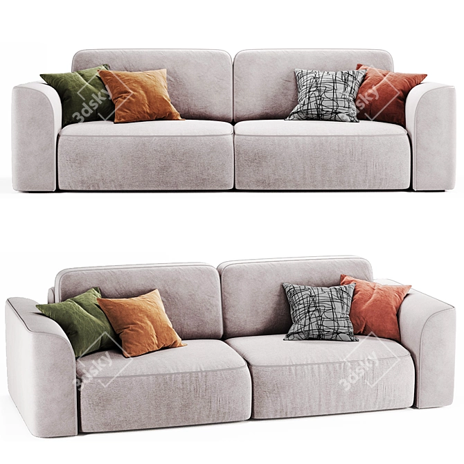 Happy Light Sofa: Spacious and Stylish 3D model image 1