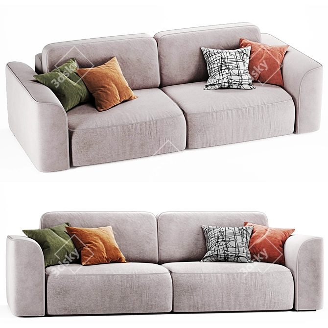 Happy Light Sofa: Spacious and Stylish 3D model image 2