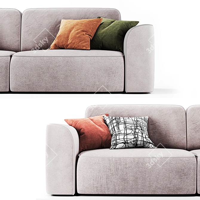 Happy Light Sofa: Spacious and Stylish 3D model image 3